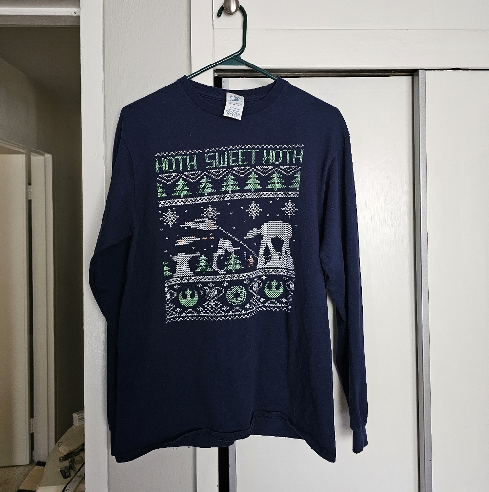 Star Wars Hoth Sweet Hoth Christmas Navy Long Sleeve Tee